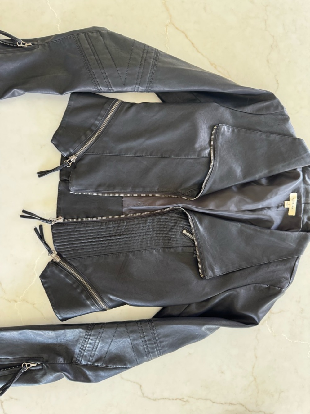 Gilli Black Leather Jacket with Smooth Satin Lining